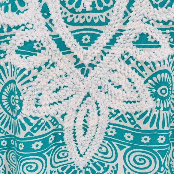 Mud Pie Racerback Halter Dress Swim Coverup Size S Teal Sleeveless V Neck - Picture 4 of 10